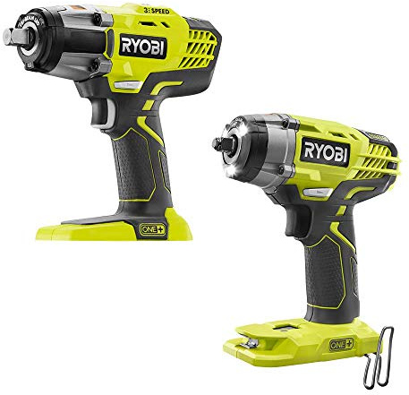 RYOBI P1935N 18 voltios ONE+ Kit combinado inalámbrico con llave de impacto de 3 velocidades de 1/2 pulgada y llave de impacto de 3/8 pulgadas (sólo herramientas)