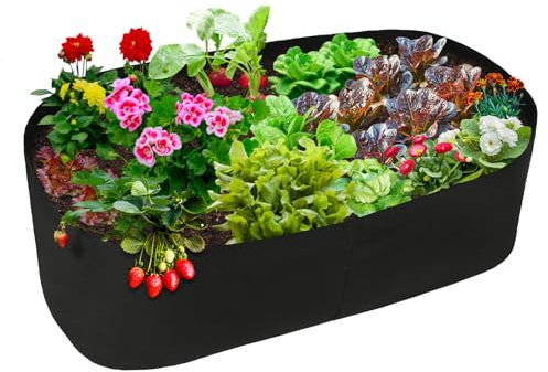VKTY Quadratisch Pflanztaschen,120x60cm Vliesstoff Pflanzsack Quadratische Pflanztasche Rechteckig für kräuter pflanzen Tomaten Kartoffeln Blumen Erdbeeren
