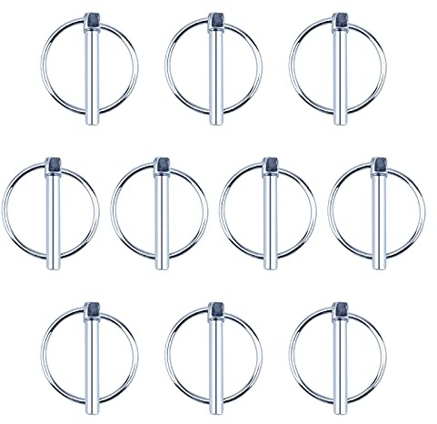 INCREWAY 5/16” Lynch Pin, 10 Pcs Carbon Steel Linch pins with Ring Heavy Duty Quick Release L-Pin Lock for Bike Boat Farm Tractors Trailers Trucks (Dia 8mm*Length 45mm)