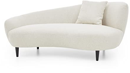 Atlantic Home Collection Olivia Chaiselongue, Massivholz, Creme, 176B x 97T x 76H cm