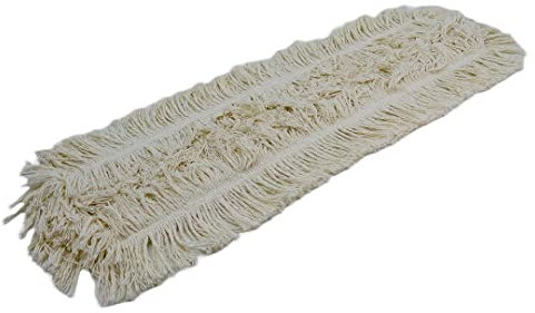 Panno Bianco per Scope Antipolvere Ricambio Frangia con Tasche 60 cm Cotone (Mop)