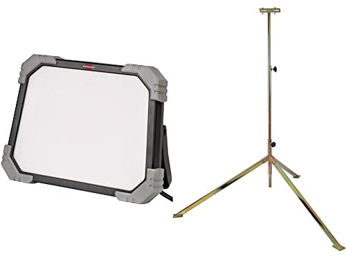 Brennenstuhl LED Baustrahler DINORA 10050 & Bau Teleskop Stativ TS 250 / stabiles Teleskop-Stativ für Baustrahler
