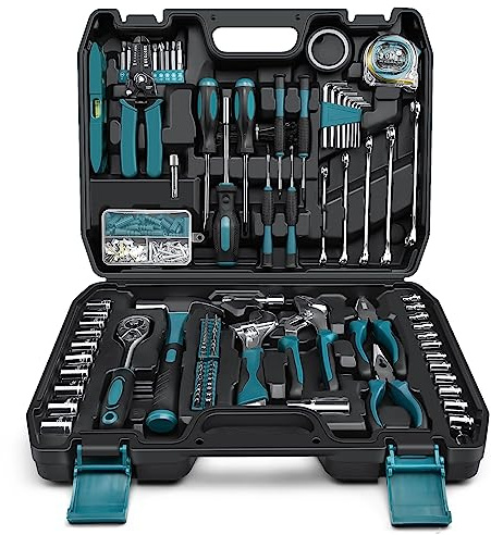 Sundpey Home Tool Kit 281-PCs - Portable Complete Basic Repair General Hand Tool Sets for Men Women - Full Tool Set with Socket Wrench Set & Screwdriver Set & Metric Hex Key & Pliers & Tool Box Case