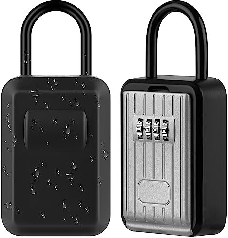 TEUEN Cassetta Sicurezza Chiavi Esterno con Copertura in Silicone Impermeabile - Cassetta Chiavi con Combinazione Grande - Cassetta Portachiavi Adatto a Casa, Fabbrica, Garage,Self Check In