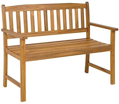 COSTWAY Banc de Jardin en Bois d'Acacia pour 2 Personnes, Charge 360 KG
