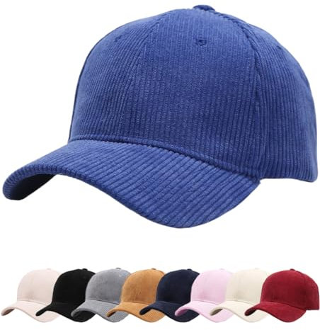 Cozyan Winter Baseball cap Cappello Invernali Cappellino in Poliestere Cappellino da Baseball Classic Unisex Cappello da Sole in Velluto a Coste Regolabile con Visiera Curva Berretto per Sport Caldi