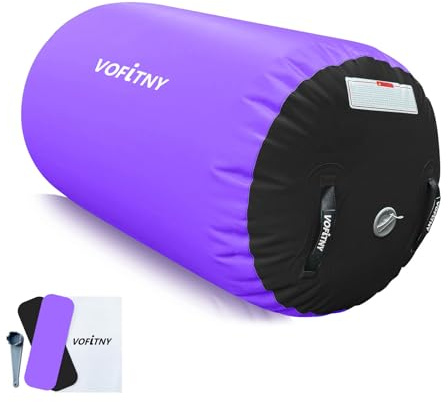 VOFiTNY Inflatable Gymnastics Air Barrel Tumbling 100cm x 60cm Octagon Mat Roller Back-bend Trainer for Home/Gym, Do Not Include Pump