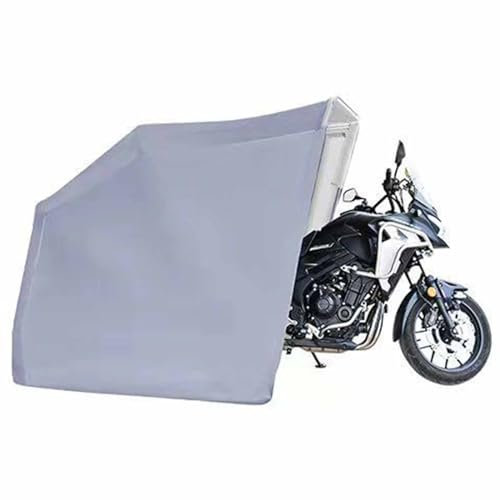 Abri semi-automatique pour moto, tissu Oxford hydrofuge, tuyau en acier galvanisé, convient pour une utilisation en extérieur par tous les temps (gris moyen)