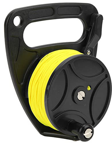 Gavigain Moulinet de plongée avec fil jaune Ligne de nylon pour la plongée sous-marine Moulinet de plongée à usages multiples Enroulement des doigts pour la plongée en grotte Expédition Amélioration d