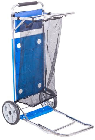 LOLAhome Mejorado y renovado. Carro portaneveras y sillas Plegable de Aluminio con 2 Ruedas de 50x76x105 cm y función Convertible en Mesa