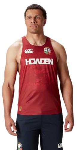 Canterbury Camiseta de poliéster de los leones británicos e irlandeses para hombre, dalia roja, talla XS