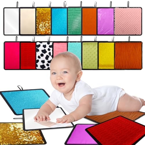 Set di tappetini sensoriali e pareti, 16 piastrelle testurizzate per neonati e bambini, colori assortiti, giocattoli fidget per autismo e ADHD per bambini