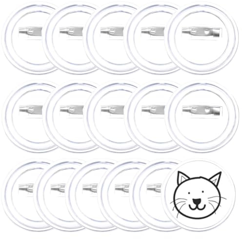 ZAMXHUG buttons selber machen - 15PCS Buttons Selber Machen ohne Buttonmaschine Transparente DIY Ansteckbuttons Set 58mm mit Sicherheitsnadel Knöpf Anstecknadeln für Kinder Foto Kleidung Bild Party