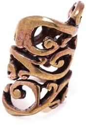 Windalf Kelten Haarschmuck CLARA 20 mm Celtic Lebens-Spiralen Bartperle Bronze