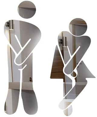 Yoeoefuo Toiletten Schild WC-Schild Personalisiert WCSchild Lustig Toilettenschil Acryl WC Schild Dekorativ Wc Türschild Restroom Bathroom Sign Männer/Frauen WCschild(Style 3)