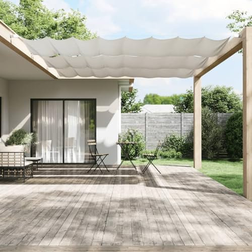 Buzaza Senkrechtmarkise Weiß 140x420 cm Oxford-Gewebe Sichtschutz Terrasse Balkon Sichtschutz Wetterfest