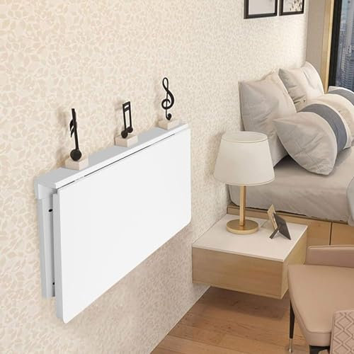 Klappbarer Arbeitstisch, Wandmontage, Klapp-Werkbank für Waschküche, Zuhause, Büro, Küche, weißes Holz (L x B x H): 50 x 30 cm