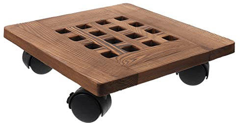 Genérico Base para Macetas Móvil con Ruedas Soporte para Plantas De Madera Bandeja con Frenos para Resistente y Duradera