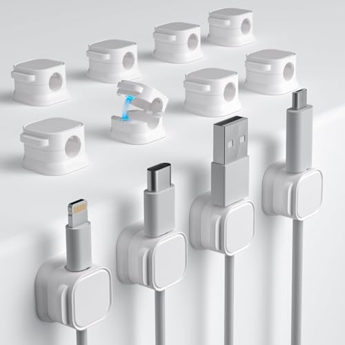 Porta Cavi, RCIDOS 12 Pezzi Organizer Cavi Cable Management Organizer Scrivania Porta Cavo Comodino Fermacavi Per Hdmi Usb Cavo Audio Scrivania Comodino