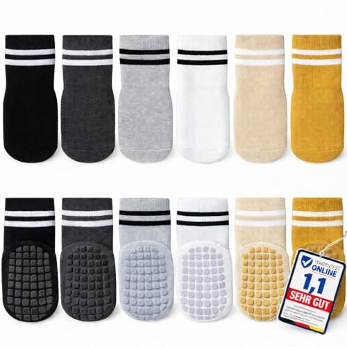Kleinbär® Stoppersocken Kinder & Baby – ABS Rutschsocken, Babysocken Antirutsch, Baby Socken 0–12 Monate, Kindersocken 1–3 & 3–5 Jahre (Gr. 27–30), Baby Junge, 2 Designs