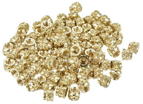 QUARKZMAN 180 Stück Gewindeeinsatz, Gerändelte Einpressmutter M3 x 4mm L x 5mm OD Einschmelzgewinde Innengewinde Messing Einbettmutter