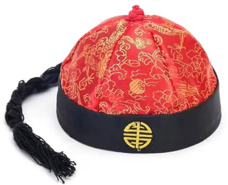 Lodoot Sombrero tradicional de emperador chino para tela de seda, sombrero de príncipe chino Tangzhuang Cosutme, accesorios de propietario, sombrero de piel de melón