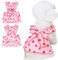 Kunyeah Mädchen-Hundekleid, Erdbeeren-Prinzessinnenkleid, Sommer, ärmellos, Welpenkleidung, Katzenschleife, Dekor-Kostüm mit Leinen-Ring, atmungsaktive Weste für kleine, mittelgroße Haustiere (Rosa,