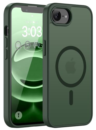 ORDA Magnetische für iPhone 16e / iPhone 17e Hülle, Grün | Durchscheinend Rückseite, Matt Handyhülle, Stoßfest Kratzfeste Schutzhülle