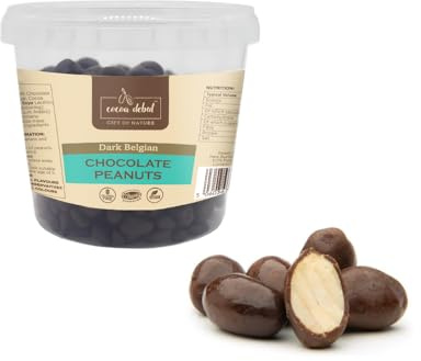 Cocoa Debut – Dark Belgian Chocolate Covered Peanuts – Vegan Friendly, Gluten Free, Guilt-Free Snack – Made with Real Belgian Chocolate & No Palm Oil