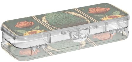 WDdZzyy Easter Duck Tarot Cards Victorian Patterned Egg Clear Pencils Box Double Deck Hard Pens Case Boxes for Art Supplies with Snap-Tight Lid