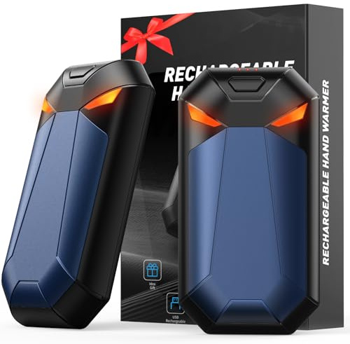 YAZEKY Chauffe Main Rechargeable, 6000 mAh Chaufferette Main 2 en 1 Magnetique，Cadeau Techniques pour Noel Hommes Femme Chass, 3 Modes Chauffe Electrique Main Reutilisable Portable pour Camping, Golf