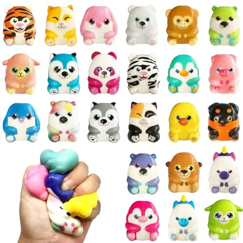 Mitgebsel Kindergeburtstag,24 Stück Quetschspielzeug,Squeeze Spielzeug,Geburtstagsgeschenk,Squishy Toys,für Jungen und Mädchen