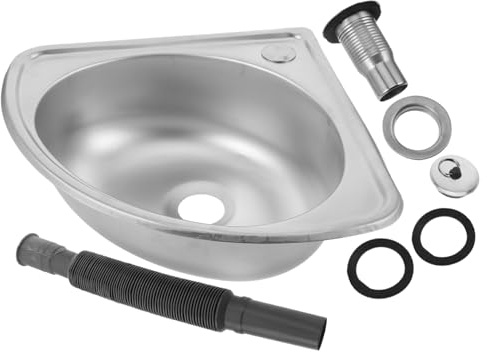 Hohopeti Fregadero Instalación Fácil y Ahorro de Espacio para Autocaravanas de Acero Inoxidable Pequeño Varios estilos Diseño en Forma de Abanico para Cocinas Pequeñas