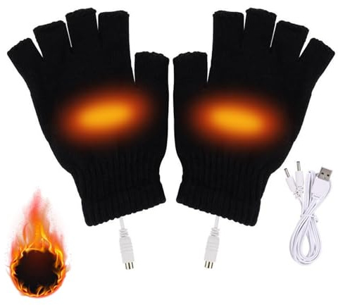 USB Guanti Riscaldati per Uomo e Donna,Guanti Elettrici Riscaldati,Guanti Termici Invernali,Guanti Invernali,Guanti Termici a Maglia,Guanti Riscaldati Invernali per Moto,Sci,Regalo di Natale