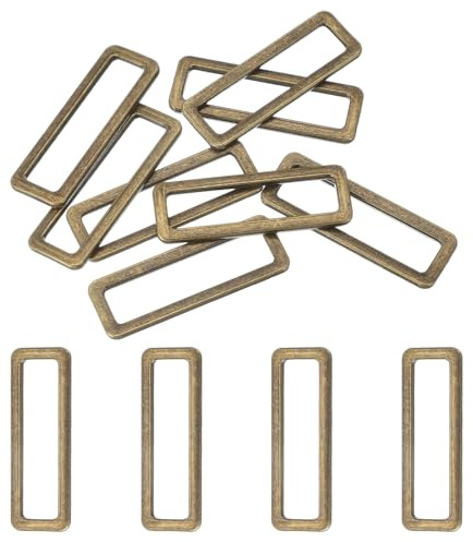 QUARKZMAN 8 Stück Metall Flach Rechteck Ring, 50mm (2 Zoll) Metall Rechteck Verschluss Ringe Quadrat Gurtband Schlaufe Für Tasche Gürtel Geldbörse DIY Basteln, Bronze