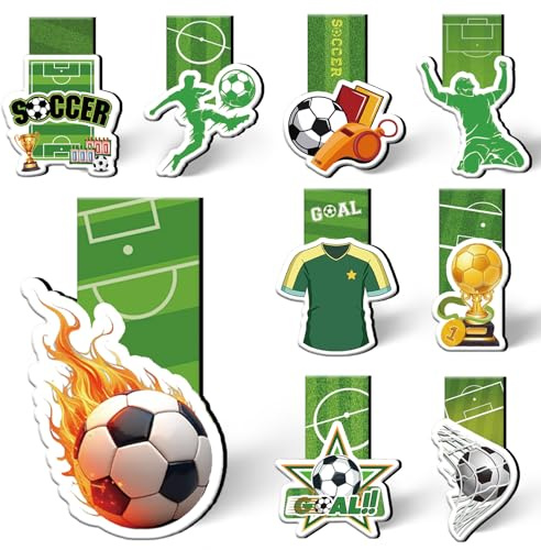Magnetische Lesezeichen Kinder,Schulkind 2026 Junge Lesehilfe Kinder, Fussball Geschenke Jungen, Einschulungsgeschenke Jungen, Kleinigkeiten für die Schultüte Jungen, Coole Geschenke für Jungs