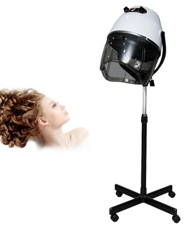 PPLDABNK Dryer Bonnet Hood, 950W Portable Salon-Style Home Use Dryer with Constant Thermostatic Heat & 0-60 Min Timer for Tresses Styling, Black,Black