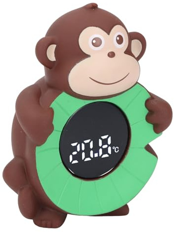 Hztyyier Thermomètre à Eau pour bébé, Singe de Dessin animé, Matériau écologique, Jouet de Température de Bain pour Nouveau-nés, Expérience Amusante de L'heure du Bain
