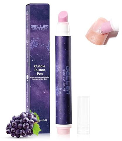 Gellen Cuticle Pusher Pen, 4-in-1 Ceramic Cuticle Remover Pen with Cuticle Oil, Portable Nail Care P en Instant Cuticles Remover Tool for Dry Damaged Nails Hangnails Moisturizes Strengthens