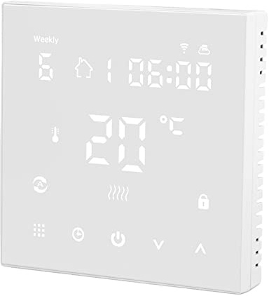 Stylebest Smart Termostat Programmerbar WiFi Pekskärm Intelligent Värmekontroll för Hem ABS