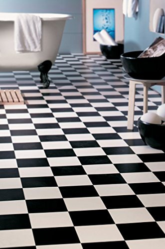 Simply Stone Vinyl Flooring-Echiquier Black 2 White Meter Width *VARIETY OF SIZES AVAILABLE*, 500cm