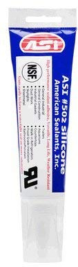 ASI 502 100% RTV Silicone Sealant (American Sealants, Inc./ 2.8 oz.) White (6 Pack)