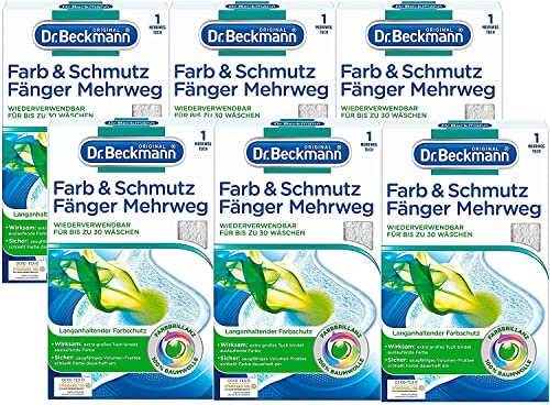 Dr. Beckmann Farb & Schmutzfänger Eco Mehrwegtuch, 6er Pack (6x 1 Stück) | langanhaltender Farbschutz für bis zu 30 Wäschen