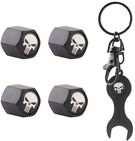 GLL Reifen Ventilkappen mit Schlüsselanhänger für Autos, Geländewagen, Fahrrad und Fahrrad, LKW, Motorräder, Heavy-Duty, Airtight Dichtung, Schraube-On