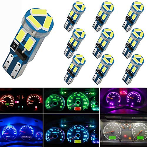 Lampadine LED a cuneo T5, 10 pezzi, con attacco Twist Lock, 74, 70, 37, 17, 2721, PC74, PC37, lampadine LED per interni auto, indicatori, cruscotti, strumentazione, pannelli