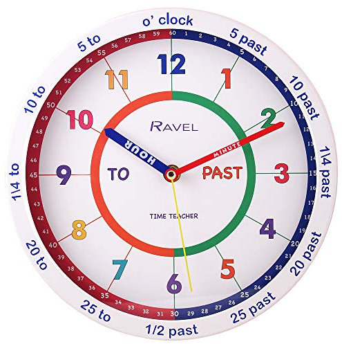 Ravel Children's 25cm Time Teacher Wall Clock - White
