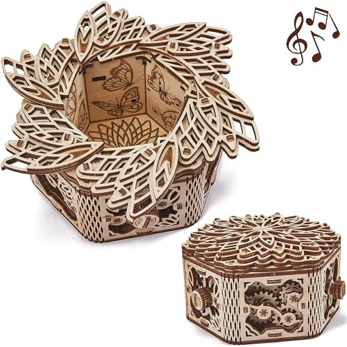 Wood Trick Für Elise Wooden Music Box Kit - Keepsake & Jewelry Box - 3D Wooden Puzzle for Adults and Kids to Build - DIY