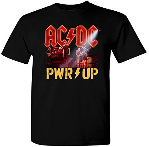 AC/DC PWR UP Stage – herrskjorta – ACDC skjorta – Power Up Fan-Shirt – 100% bomull – hållbar och robust – rund krage – kortärmad – Power Up – svart, svart, XXL