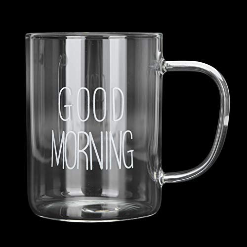 Bicchieri d'acqua riutilizzabili in Vetro borosilicato alto, tazza da caffè al latte trasparente da 350 ml con manico Bicchiere d'acqua Bicchieri Utensile da cucina(A)