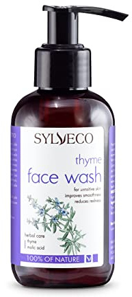 SYLVECO Thymian-Gesichtsreinigungsgel. Waschgel gesicht für empfindliche Haut, entfernt sanft Unreinheiten. Vegan Naturkosmetik für frauen und männer Größe 150ml.